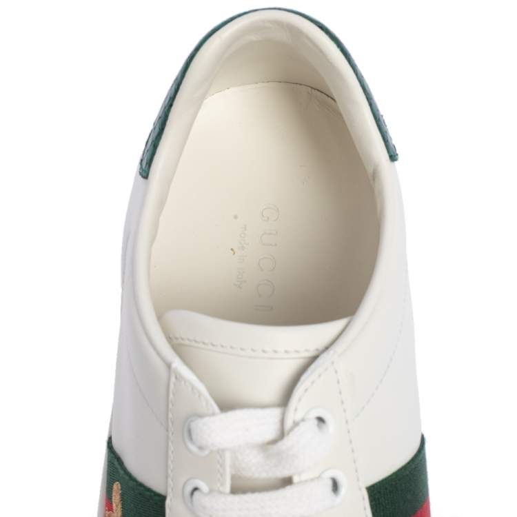 Pre Owned Gucci White Leather Ace Low Top Sneakers Size 37