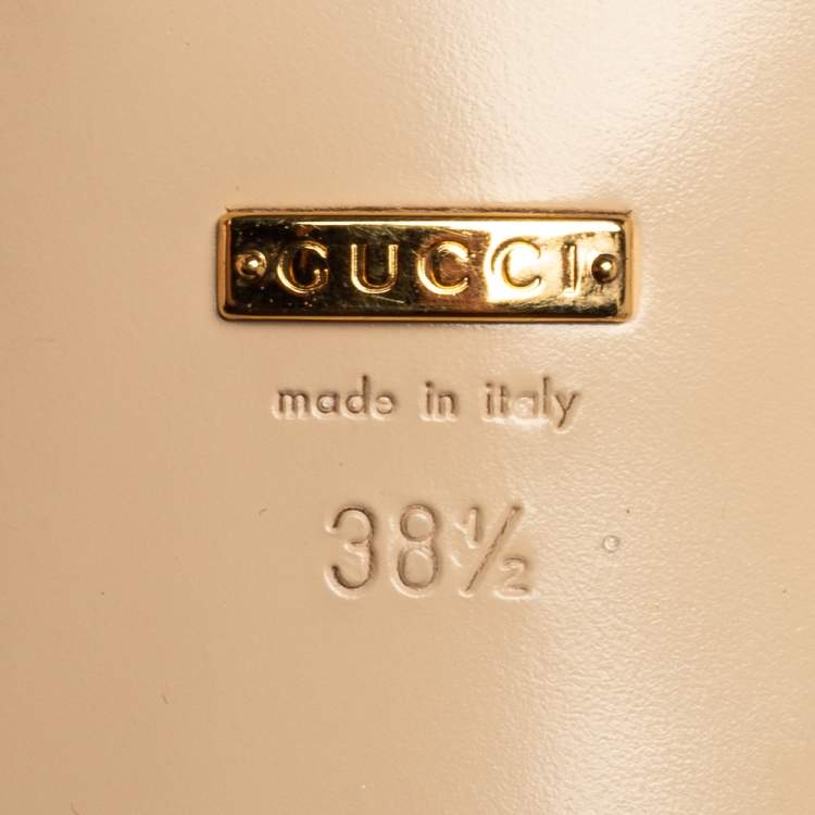 Pre Owned Gucci Black Leather GG Marmont Loafers Size 38.5