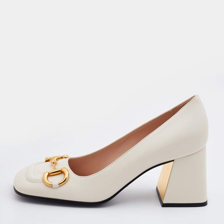 Gucci 2024 white pumps