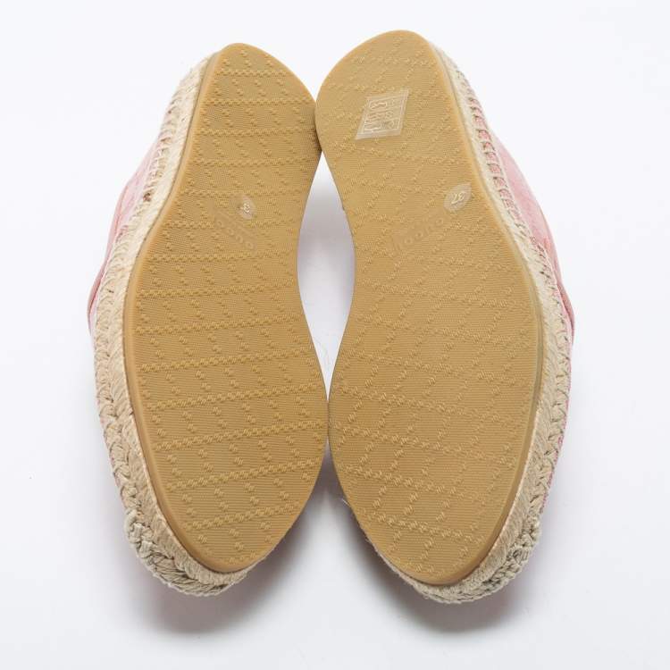 مملوكة مسبقًا Gucci Pink GG Canvas Espadrilles Flats Size 37
