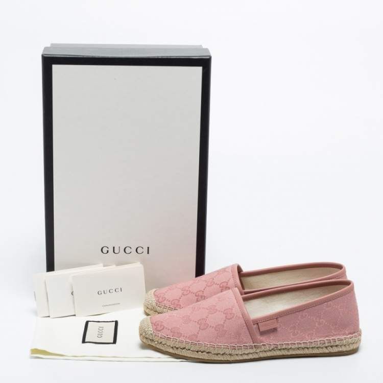 مملوكة مسبقًا Gucci Pink GG Canvas Espadrilles Flats Size 37