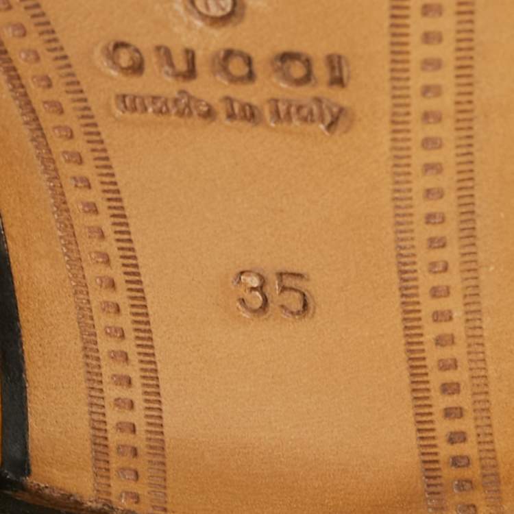 Pre Owned Gucci Gold Leather Hosrsebit Jordaan Loafers Size 35 