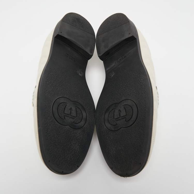 مملوكة مسبقًا Gucci Cream Matelasse Leather GG Marmont Loafers Size 38
