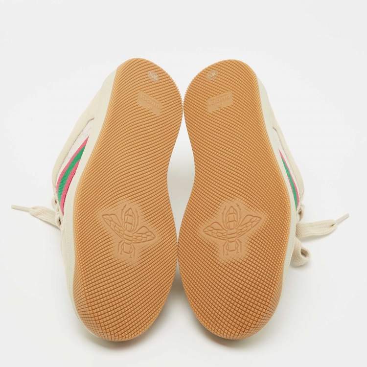 Pre Owned Gucci Multicolor Nubuck Leather Cotton Blend Screener Low Top Sneakers Size 38.5