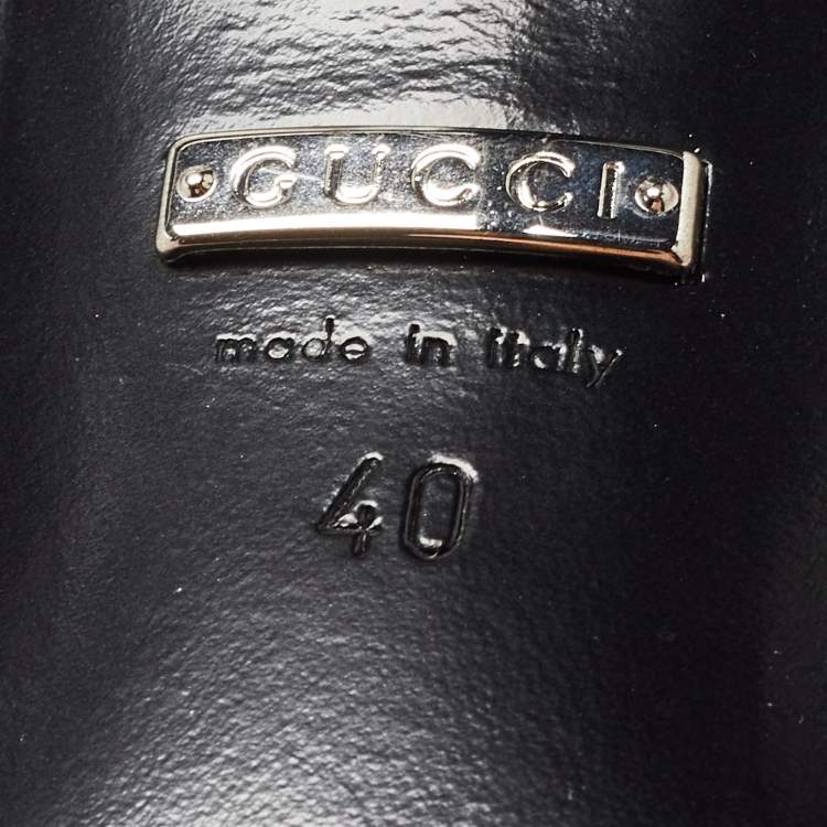 Pre Owned Gucci Black Leather Betsy Ankle Strap Sandals Size 40