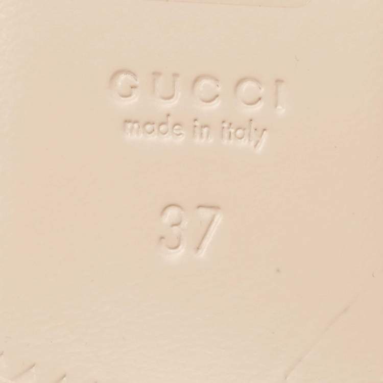 Pre Owned Gucci Grey/Silver Canvas Princetown Mules Size 37 