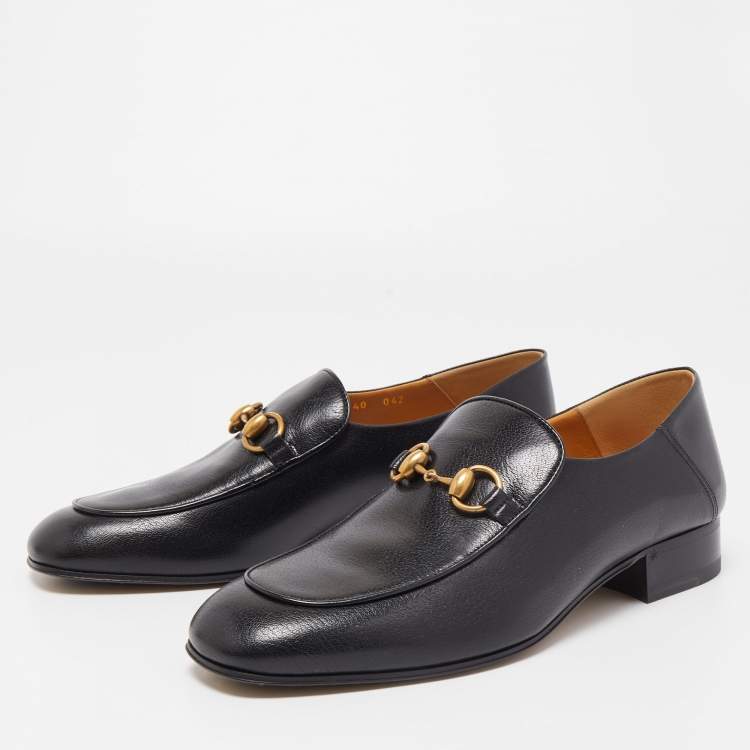 Black Shiny Leather Gucci Jordaan Loafer