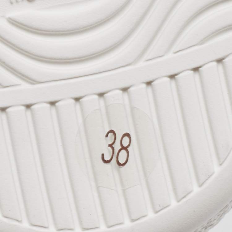 Pre Owned Gucci White Perforated Interlocking G Leather Ace Low Top Sneakers Size 38