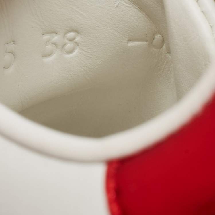 Pre Owned Gucci White Leather Embroidered Bee Crystal Embellished Platform New Ace Sneakers Size 38