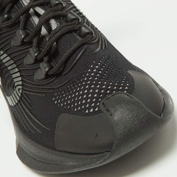 Pre Owned Gucci Black Knit Fabric Run Sneakers Size 39.5