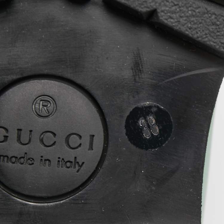 Pre Owned Gucci X The North Face Green Leather  Lace-up Boots Size 38