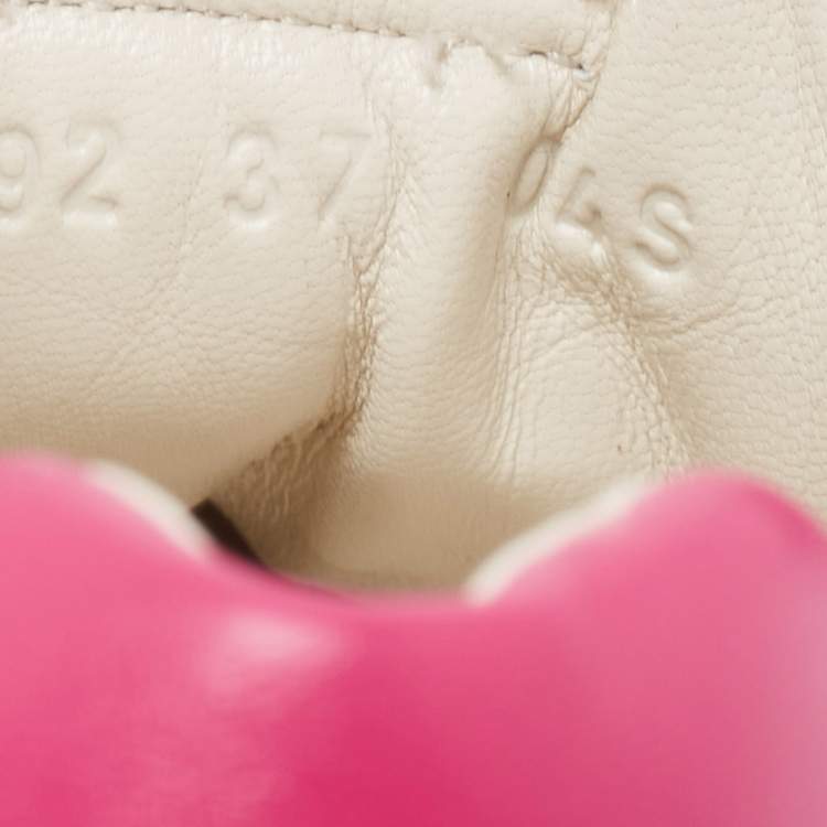 Pre Owned Gucci Pink Leather Rhyton Low Top Sneakers Size 37
