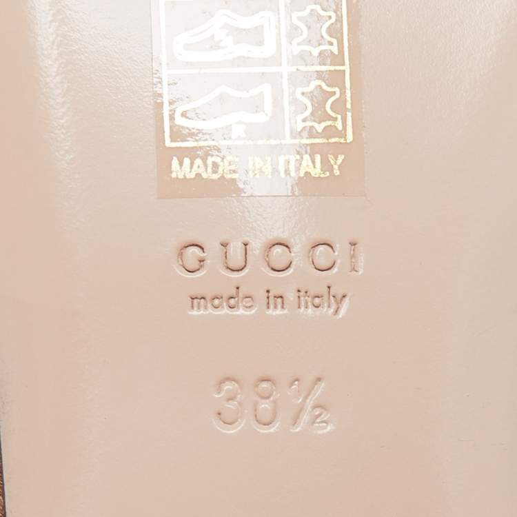 Pre Owned Gucci Brown Leather Jolie Mules Size 38.5