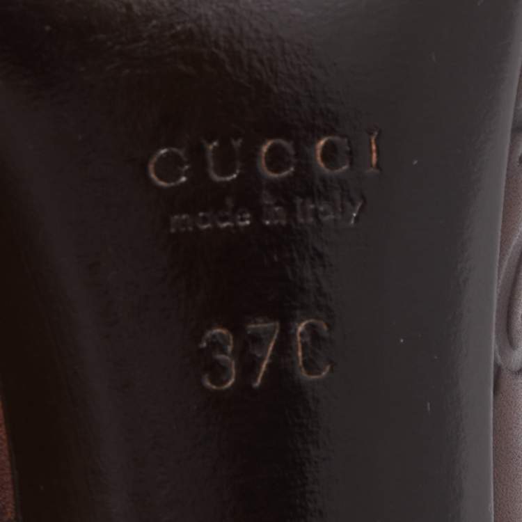 Pre Owned Gucci Brown GG Guccissima Leather Horsebit Pumps Size 37