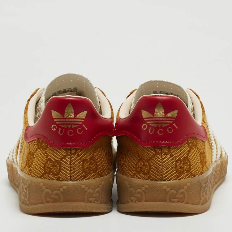 Pre Owned Gucci X Adidas Brown GG Canvas Gazelle Sneakers Size 38