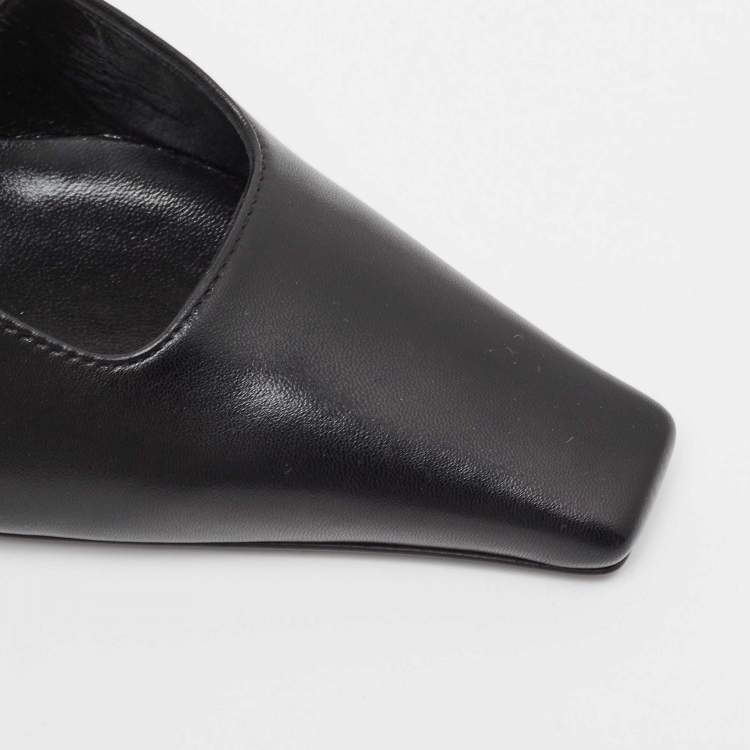Pre Owned Gucci Black Leather Slingback Pumps Size 36