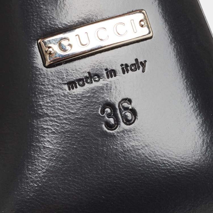 Pre Owned Gucci Black Leather Slingback Pumps Size 36