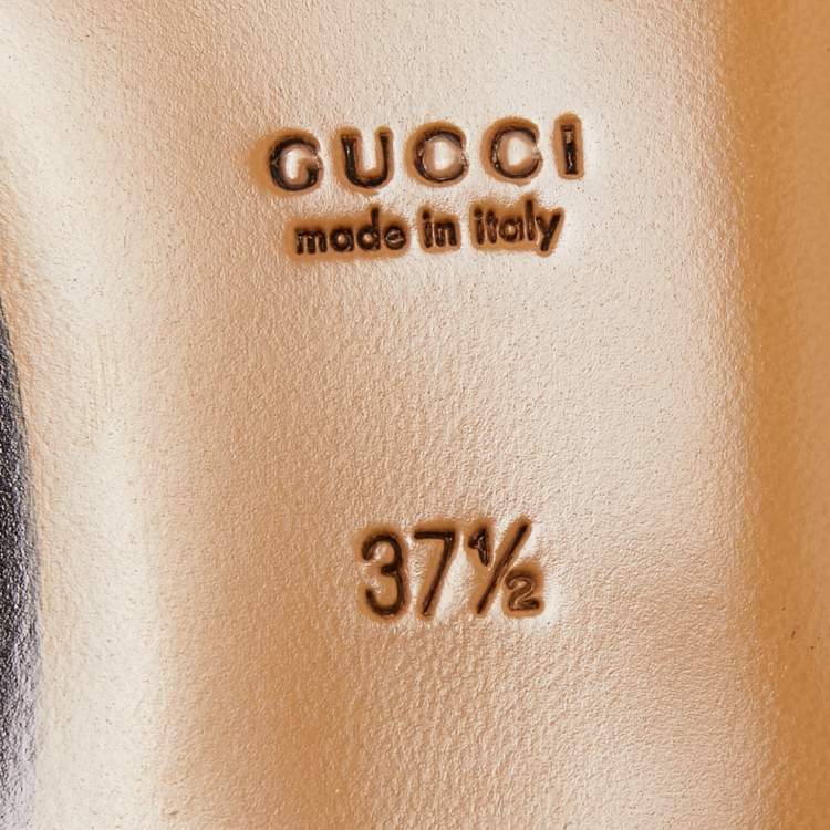 Pre Owned Gucci Red Leather Princetown Mules Size 37.5  