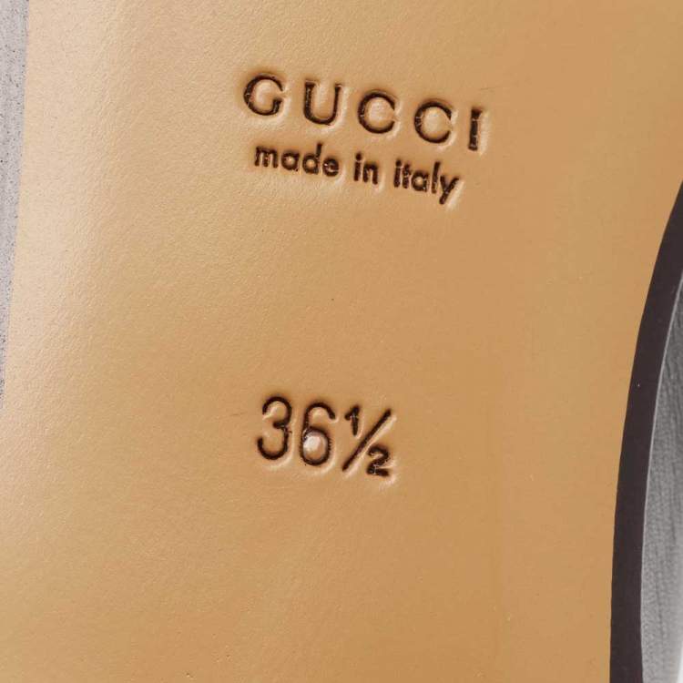 Pre Owned Gucci Black Leather Jordaan Loafers Size 36.5