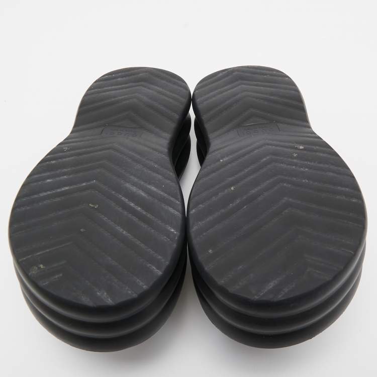 Pre Owned Gucci Black GG Canvas Platform Sandals Size 36
