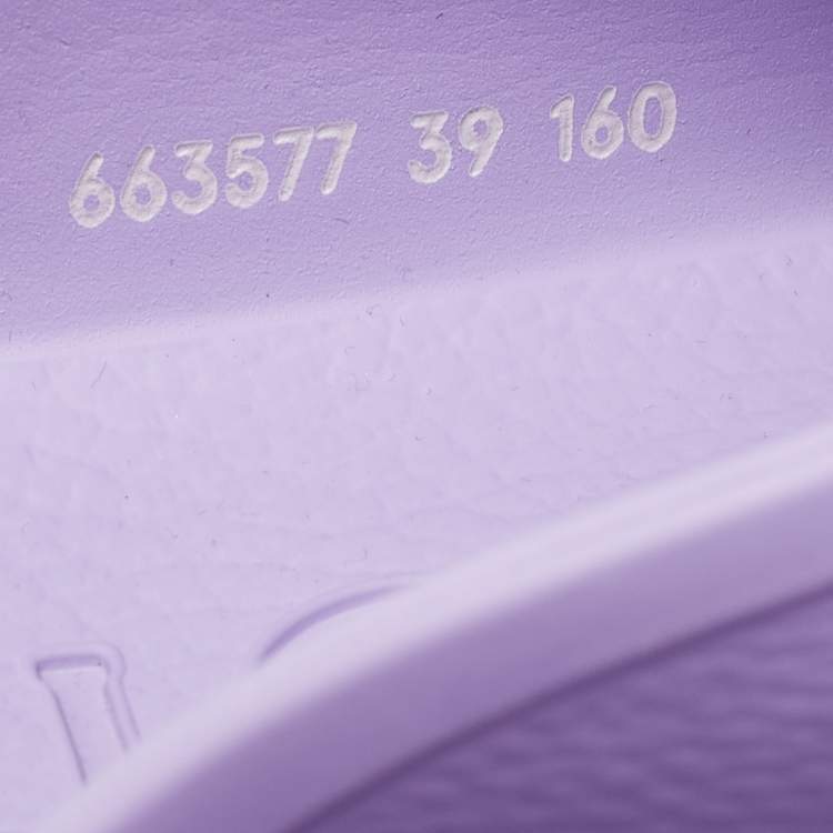 Pre Owned Gucci Purple Rubber GG Perforated Clogs Size 39