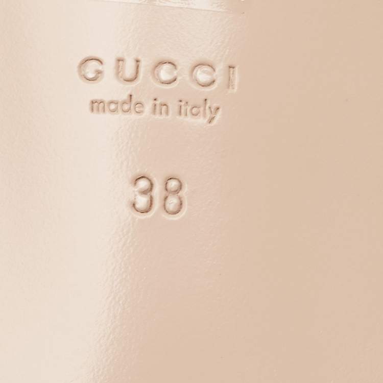 مملوكة مسبقًا Gucci Beige/Black Python Embossed Leather Interlocking G Logo Flat Slides Size 38