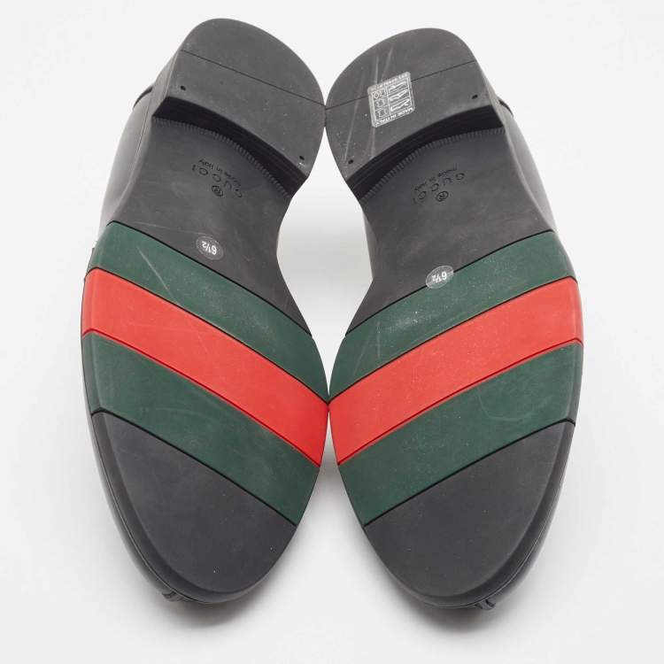 مملوكة مسبقًا Gucci Black Leather Slip On Loafers Size 40.5