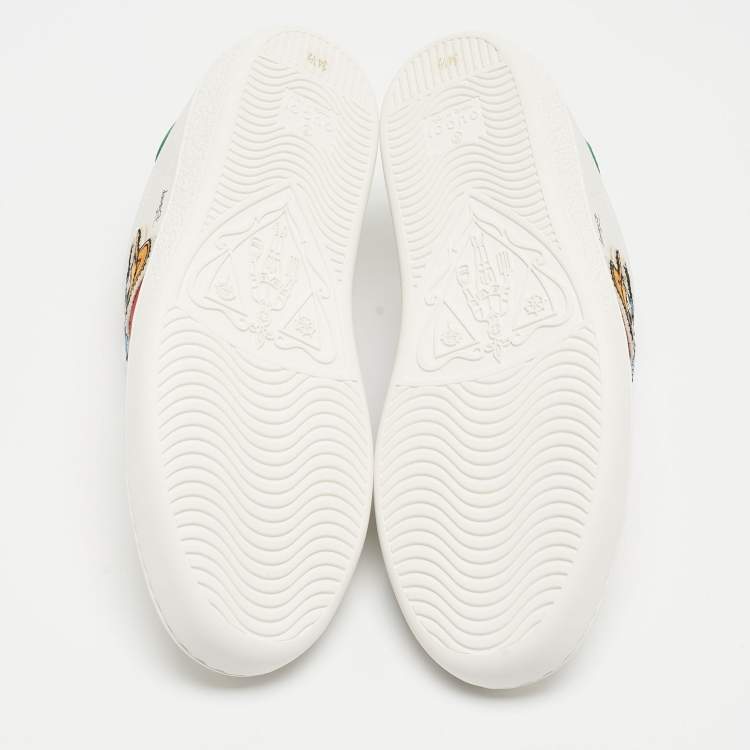 Pre Owned Gucci x Disney White Leather Donald Duck Ace Sneakers Size 34.5