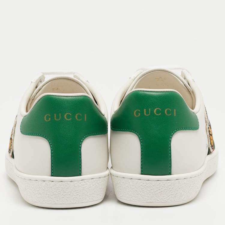 Pre Owned Gucci x Disney White Leather Donald Duck Ace Sneakers Size 34.5