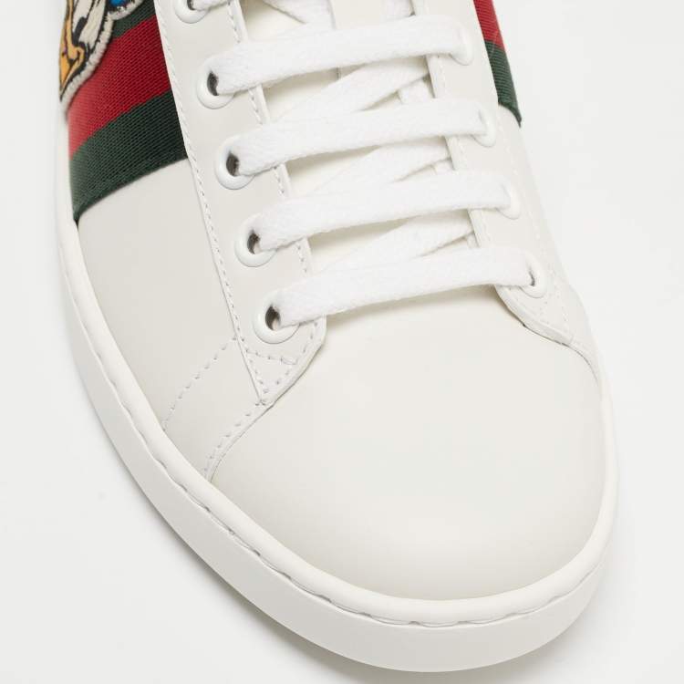 Pre Owned Gucci x Disney White Leather Donald Duck Ace Sneakers Size 34.5