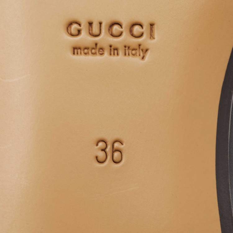Pre Owned Gucci Black Leather Betis Glamour Loafers Size 36
