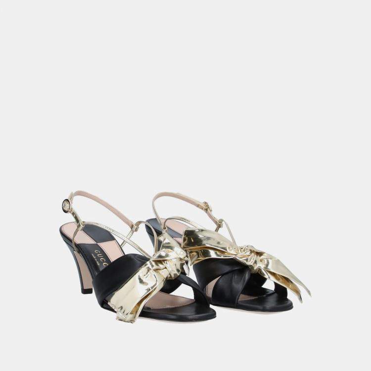 Pre Owned Gucci Leather Ankle Strap Sandals Size 39