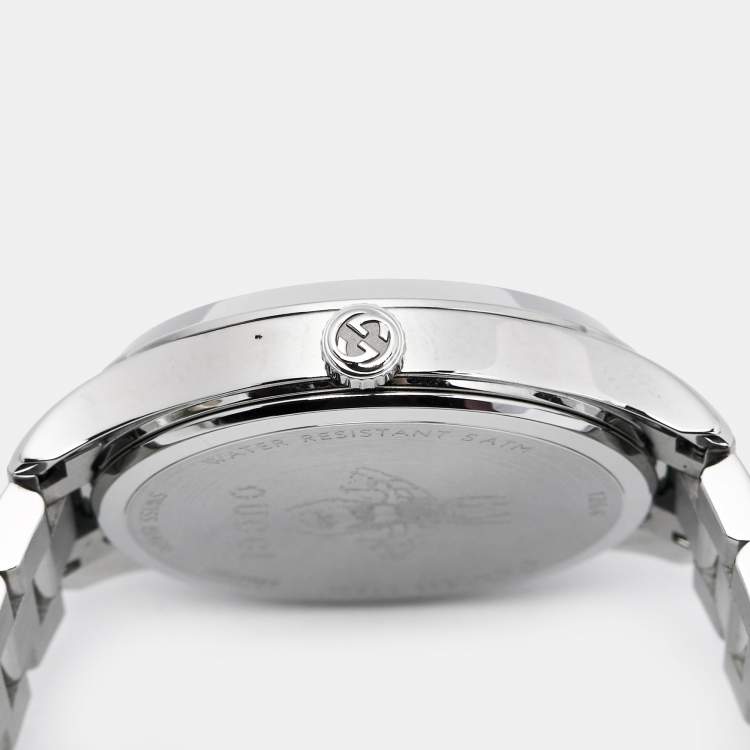 Pre Owned Gucci Blue Stainless Steel G-Timeless YA1265043 Women's Wristwatch 32 mm