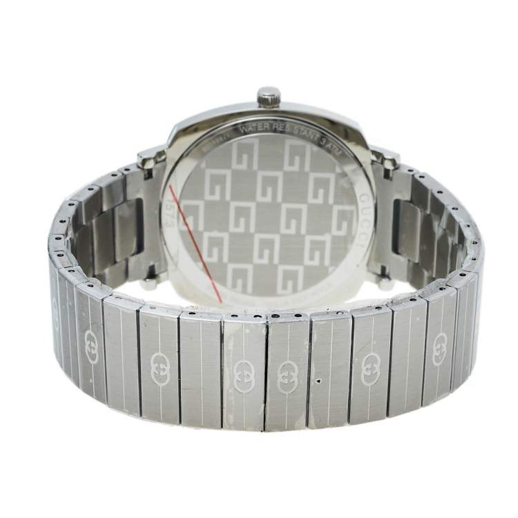 Pre Owned Gucci White Stainless Steel Grip YA157410 Women's Wristwatch 38 mm