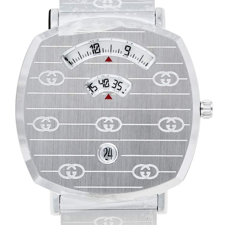 Pre Owned Gucci White Stainless Steel Grip YA157410 Women's Wristwatch 38 mm