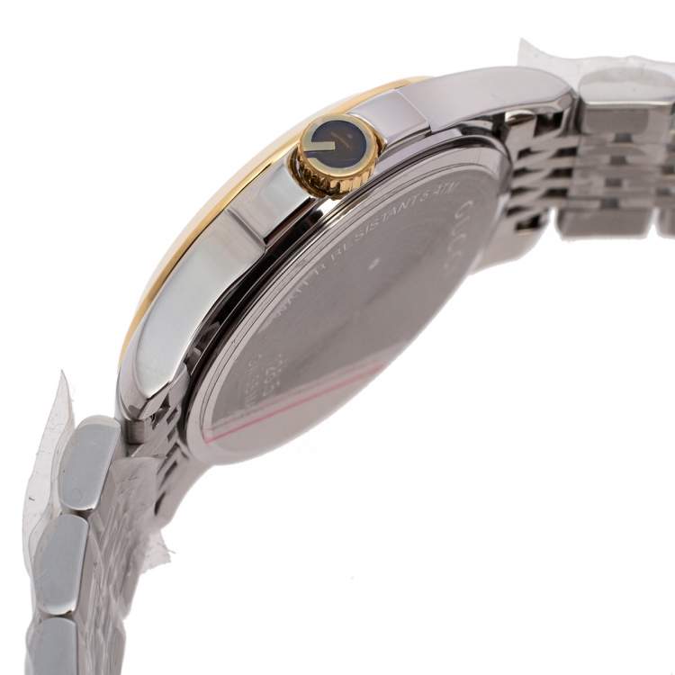 مملوكة مسبقًا Gucci Mother of Pearl Two-Tone Stainless Steel Diamonds G-Timeless YA126513 Women's Wristwatch 27 mm