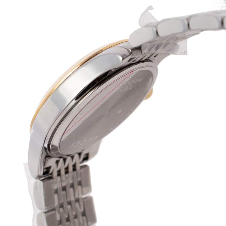 مملوكة مسبقًا Gucci Mother of Pearl Two-Tone Stainless Steel Diamonds G-Timeless YA126513 Women's Wristwatch 27 mm