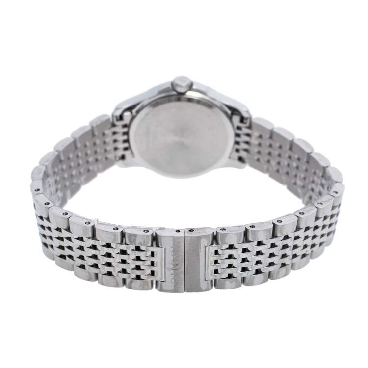 Pre Owned Gucci Mother of Pearl Stainless Steel Diamonds G-Timeless 126.5 Women's Wristwatch 27 mm