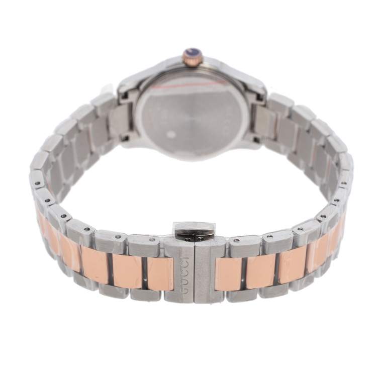 Pre Owned  Gucci Mother Of Pearl Two Tone Stainless Steel YA126544 Women's Wristwatch 27 mm