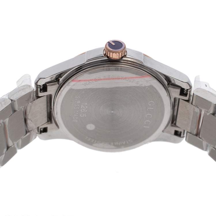 Pre Owned  Gucci Mother Of Pearl Two Tone Stainless Steel YA126544 Women's Wristwatch 27 mm
