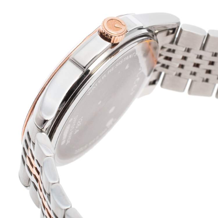 Pre Owned Gucci Mother of Pearl Two Tone Stainless Steel YA126514 Women's Wristwatch 38 mm