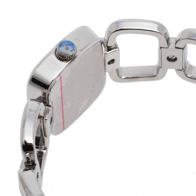 Pre Owned Gucci Black Stainless Steel G-Gucci YA125406 Women's Wristwatch 32 mm