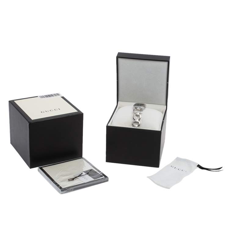 Pre Owned Gucci Black Stainless Steel G-Gucci YA125406 Women's Wristwatch 32 mm