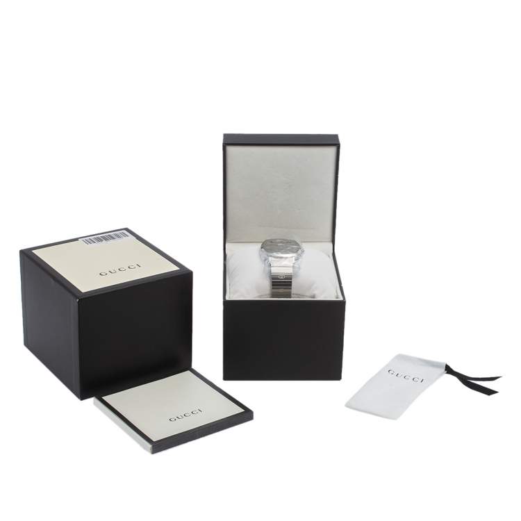 Pre Owned Gucci Silver Stainless Steel Grip YA157410 Women's Wristwatch 38 mm