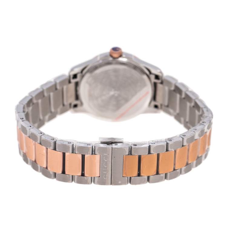 Pre Owned  Gucci Mother Of Pearl Two Tone Stainless Steel YA126544 Women's Wristwatch 27 mm