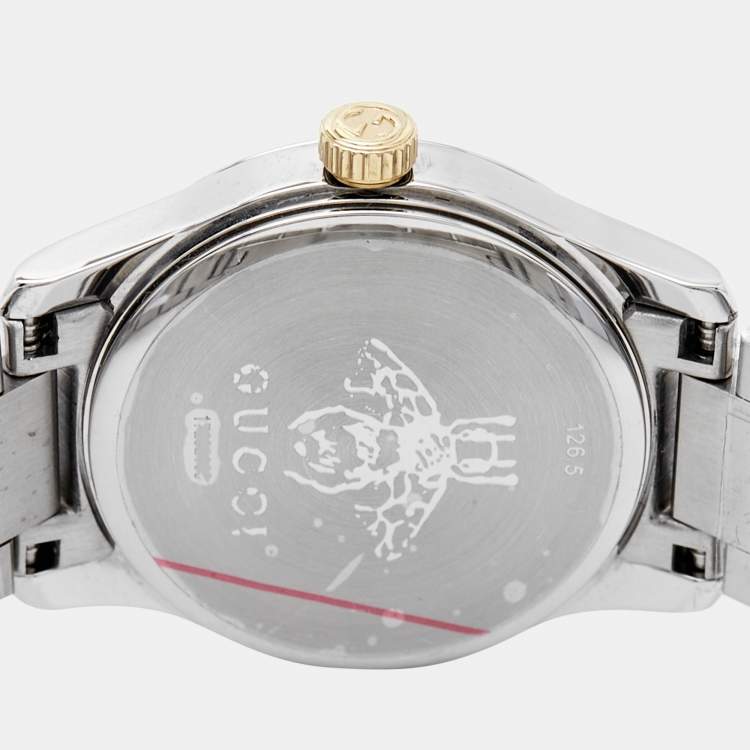 Pre Owned Gucci Silver Stainless Steel G-Timeless YA126596 Women's Wristwatch 27 mm