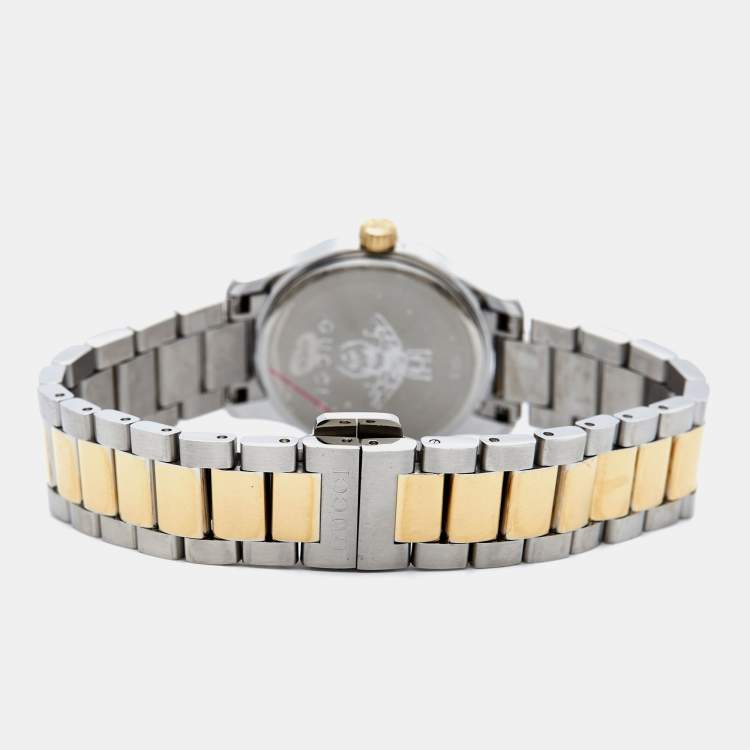 Pre Owned Gucci Silver Stainless Steel G-Timeless YA126596 Women's Wristwatch 27 mm