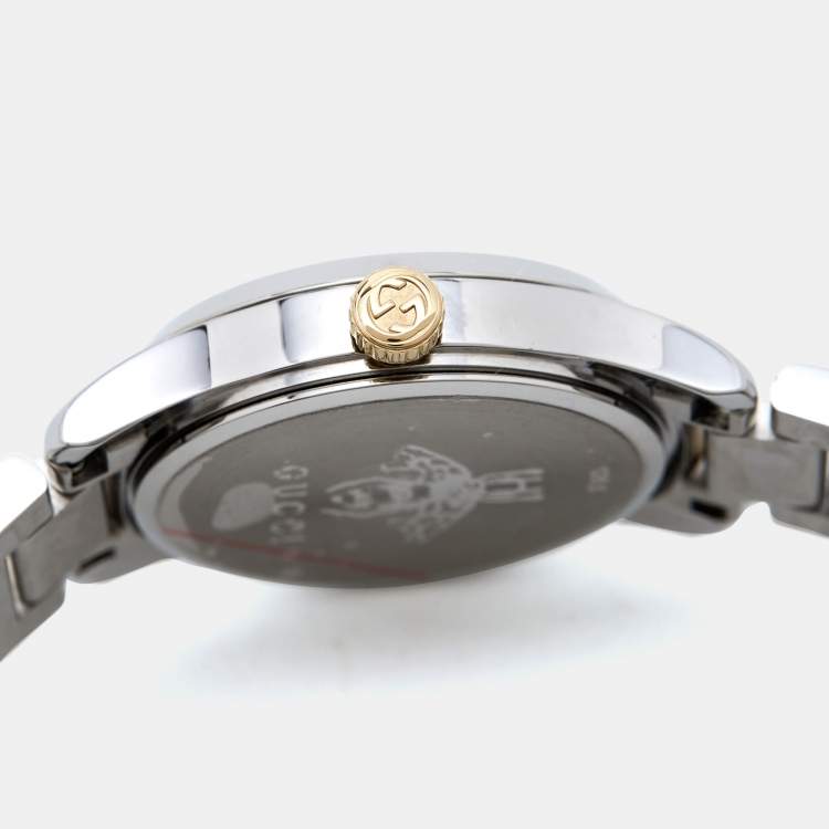 Pre Owned Gucci Silver Stainless Steel G-Timeless YA126596 Women's Wristwatch 27 mm