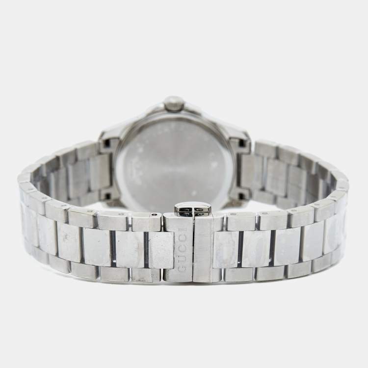 Pre Owned Gucci Silver Stainless Steel G-Timeless YA126551 Men's Wristwatch 27 mm