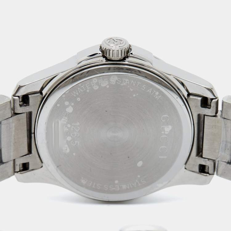 Pre Owned Gucci Silver Stainless Steel G-Timeless YA126551 Men's Wristwatch 27 mm
